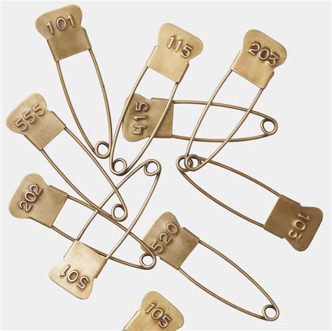 Brass Pins With Assorted Numbers Fog Linen Work Silver Jewelry