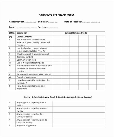 Feedback Form Template Word Awesome Sample Feedback Form In Word 11