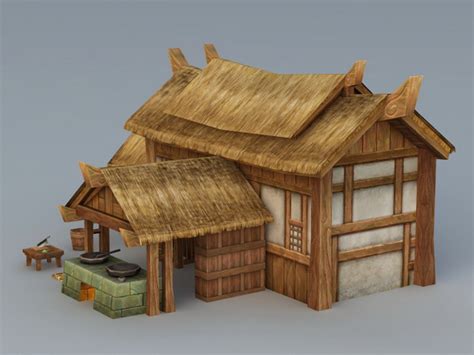Ancient Village Thatched House 3d Model 3ds Max Files Free Download
