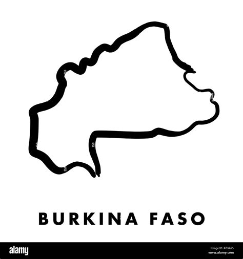 Burkina Faso Simple Map Outline Smooth Simplified Country Shape Map