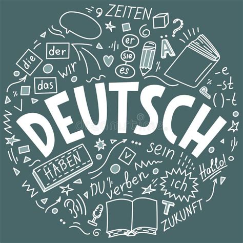 Deutsch Übersetzung ‚deutsch ‚ Deutsche Sprachhandgezogene Gekritzel
