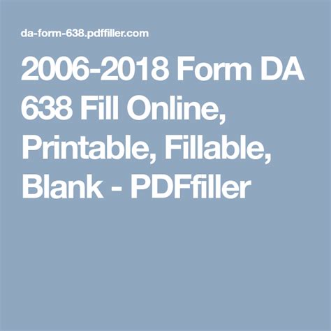 2006 2018 Form Da 638 Fill Online Printable Fillable Blank