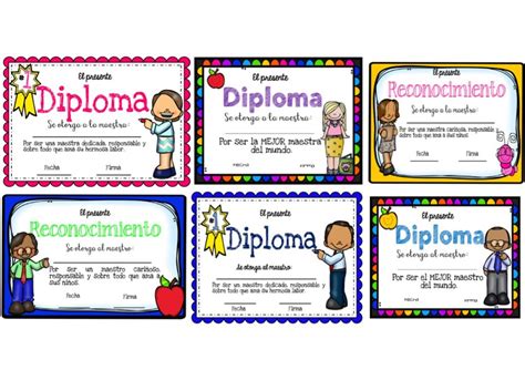 Diplomas Y Reconocimientos Para El Día Del Maestro Didáctica Educativa