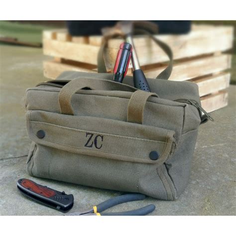 Personalized Military Style Mechanic Canvas Tool Bag Kit Ammo Bag Gro