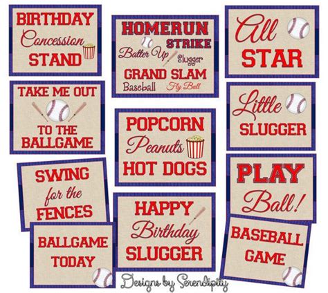 Baseball Party Signs Nstant Download Diy Printables Banners