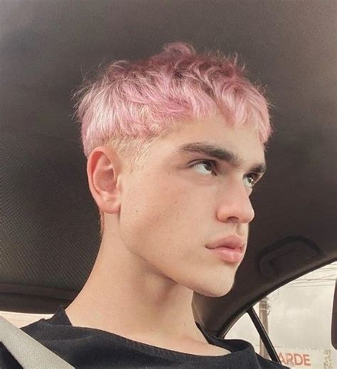 Pink Hair Guy Pastel Pink Hair Bleached Hair Men Dyed Hair Men Mens