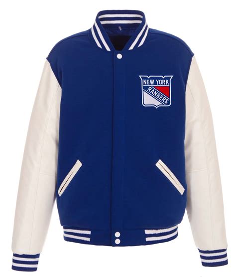 New York Rangers Varsity Blue And White Jacket Jackets Creator