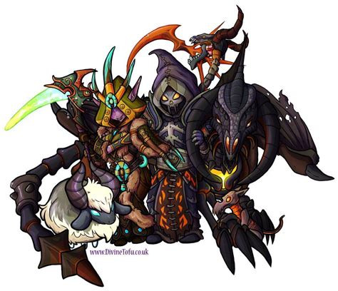 Druid Warlock With Nightbane Wow Chibi Couple By Divinetofu