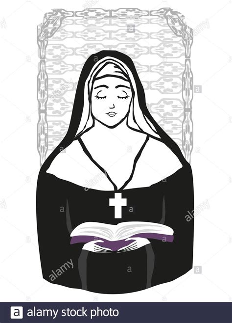 Vector Illustration Of Nun Stock Photo Alamy