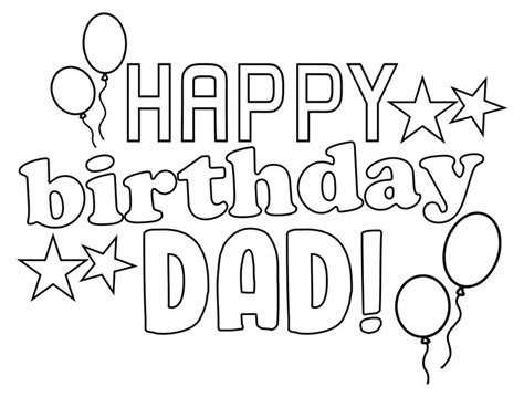 Free Printable Coloring Birthday Card For Dad
