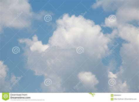 Thick Fluffy Cumulus Clouds In Sky Stock Photo Image Of Blue