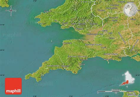 Satellite Map Of South West