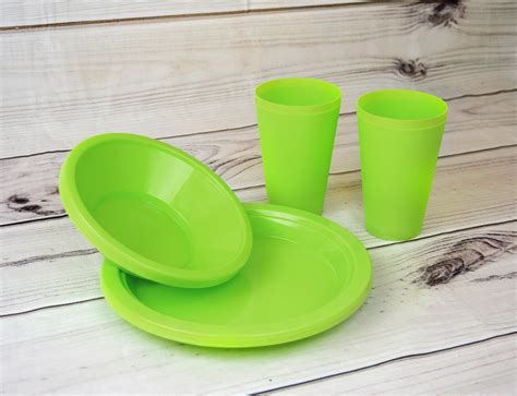 48pc Picnic Set Plastic Reusable Bowls Cups Plates Barbecue Summer
