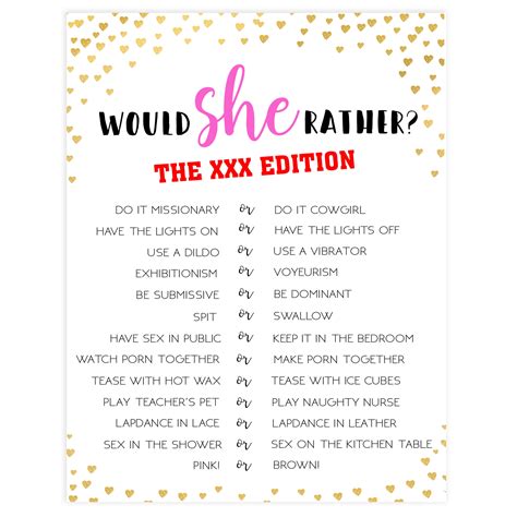 Xxx Would She Rather Game Printable Adult Bachelorette Party Games Ohhappyprintables