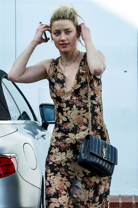 Amber Heard In Floral Print Dress Out In La Gotceleb