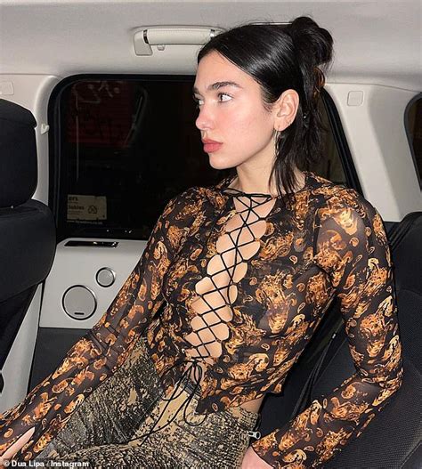 Dua Lipa s Bold Night Out Braless in a Risqué Criss Cross Top and