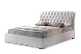 The fabric is a washed linen cotton, in the prettiest shade of french white. Baxton Studio Stella Crystal Tufted White Modern Bed with ...