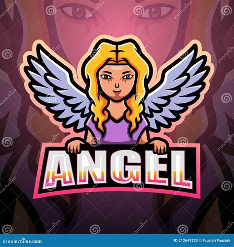 Angel Mascot Esport Logo Design Vector Illustration