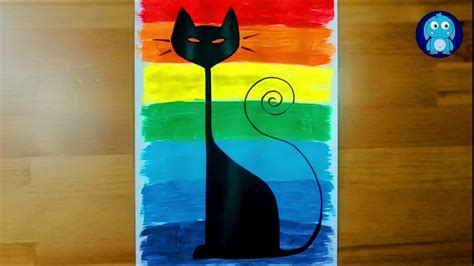 Görsel Sanatlar Kolay Kedi Çizimi How To Draw Cat Akrilik Boya Ile
