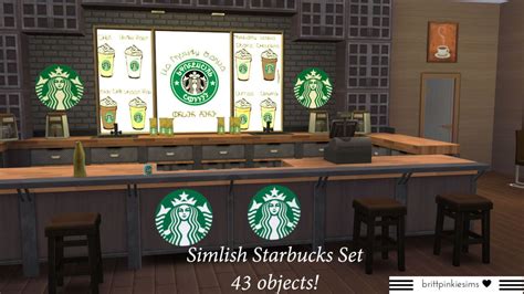 My Sims 4 Blog Starbucks Set In Simlish By Brittpinkiesims Sims 4