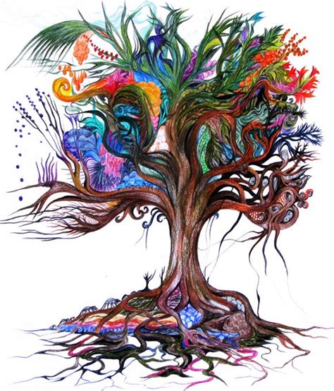 Tree Of Life Drawing Colorful Easy Drawing Step