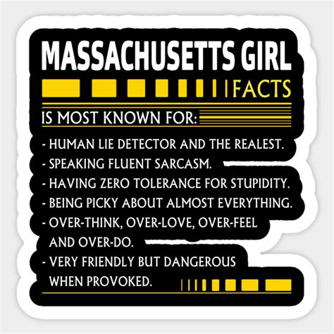 Massachusetts Girl Facts Massachusetts Girl Facts Sticker Teepublic