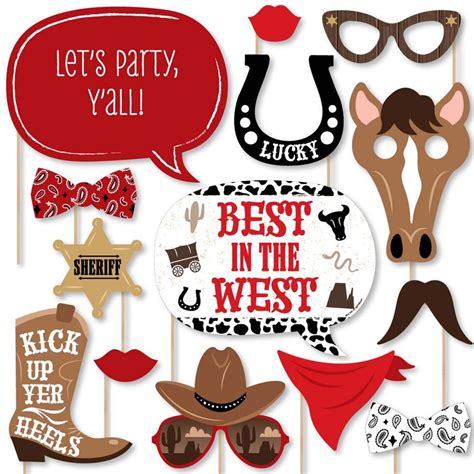 Diy Photo Booth Props Funny Photo Booth Party Photo Booth Cowboy
