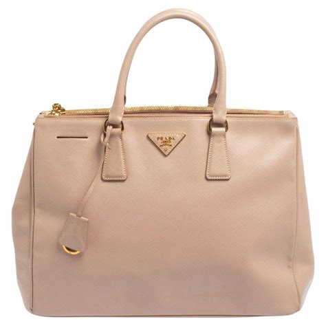 prada brown beige leather vitello daino tote bag italy for sale at 1stdibs