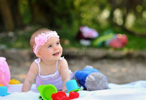 Adorable Little Baby Girl Smiling Stock Image Image Of Lovely