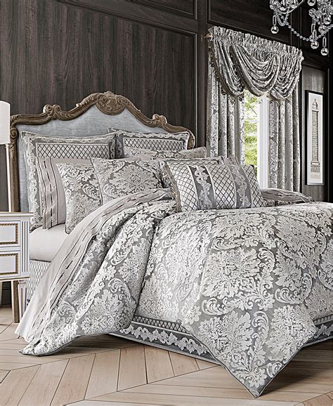 The design has been given a subtle antique finish along with a special washed finish to give it a relaxed appeal. J Queen New York Bel Air 4-Piece Comforter Set In Silver ...