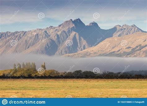 Mountain Range Of Southern Alps Landscape Panorama View New Zealand