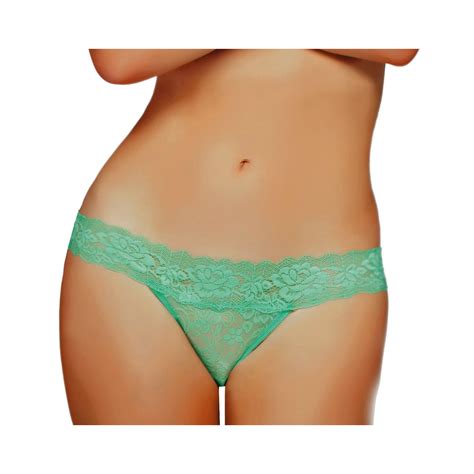 Lacy Line Lacy Line Sexy Lace Thong With Keyhole Back