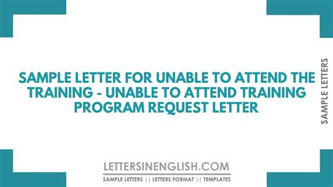Sample Letter For Unable To Attend The Training Unable To Attend