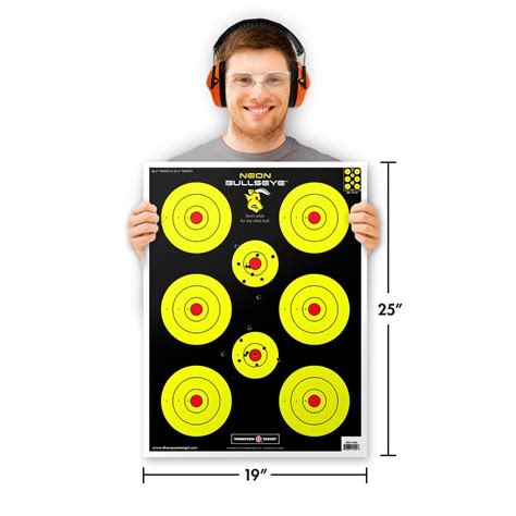 Neon Bullseye Ultra Bright Paper Shooting Targets