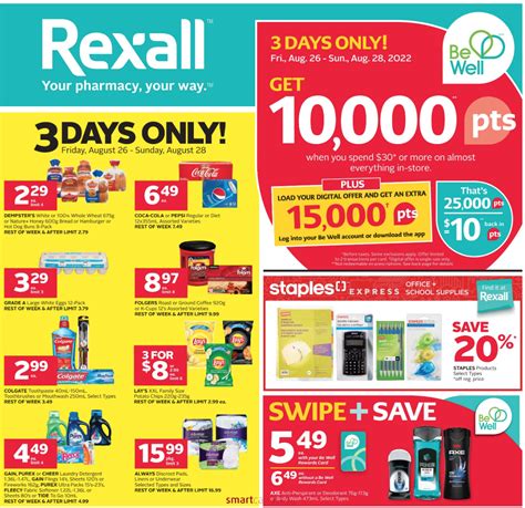 Rexall Canada Flyers Offers Get 10000 Be Well Points When You Spend