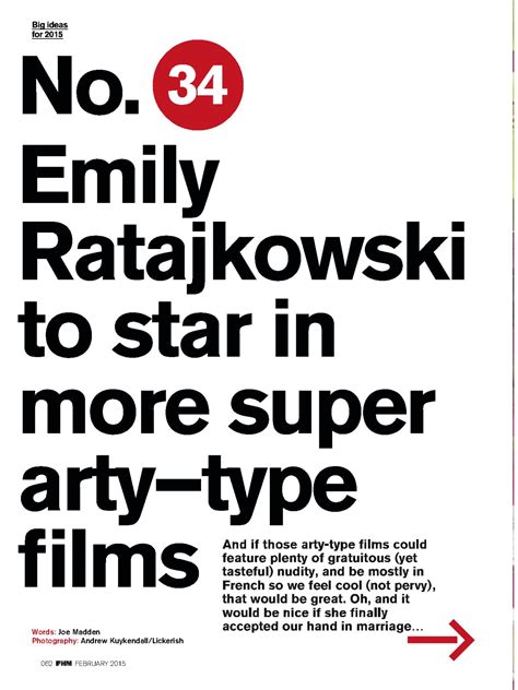 Emily Ratajkowski Fhm Magazine Uk February 2015 Issue Celebmafia