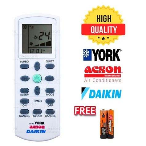 Daikin York Acson Air Conditioner Remote Control Alat Kawalan Jauh