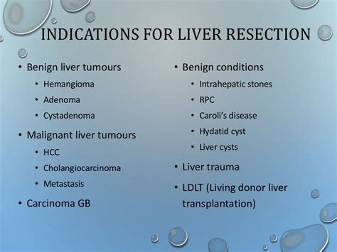 Liver Resection Indications And Methods