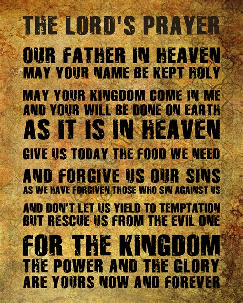 The Lords Prayer Print 16 X 20 Warrior Nations