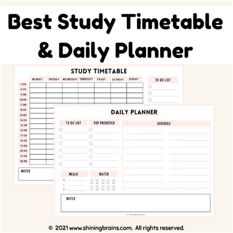 Best Study Timetable For Students At Home Shining Brains