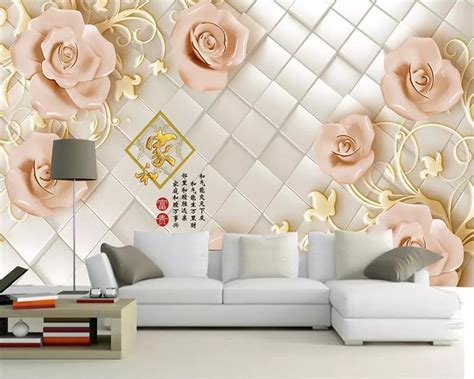 Beibehang Custom Wallpaper 3d Photo Mural Home And Wealthy Reliefs Rose