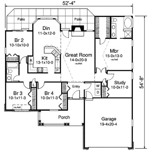 Don't be afraid to ask about adding, removing or changing the size of bedrooms, bathrooms and just about any other room. Stylish Four Bedroom Ranch Home Plan Plus Study - 57133HA ...