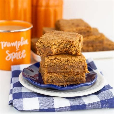 Easy Chewy Pumpkin Blondies Love From The Oven