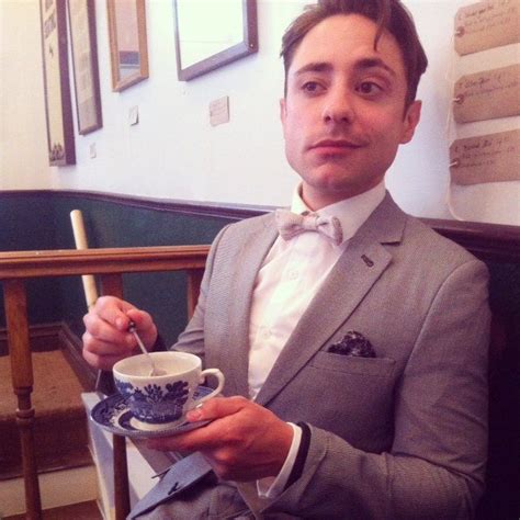 Actor Ryan Sampson Styling Out The Pink Marl Wool And Water Bow Tie Like