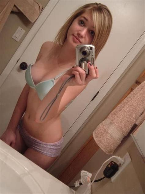 Blonde Teen In Lingerie Sexy Selfie Bra And Panties