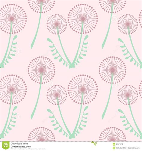 Seamless Vector Pattern With Flowers Background With Dandelions