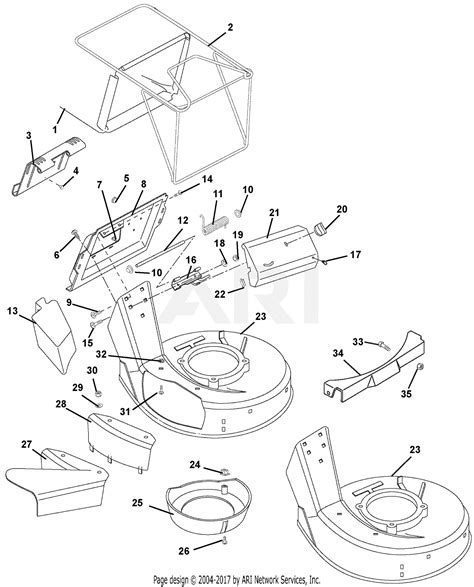 Ariens 911531 008000 009629 Lm 21s Parts Diagram For Mower Pan And Bag