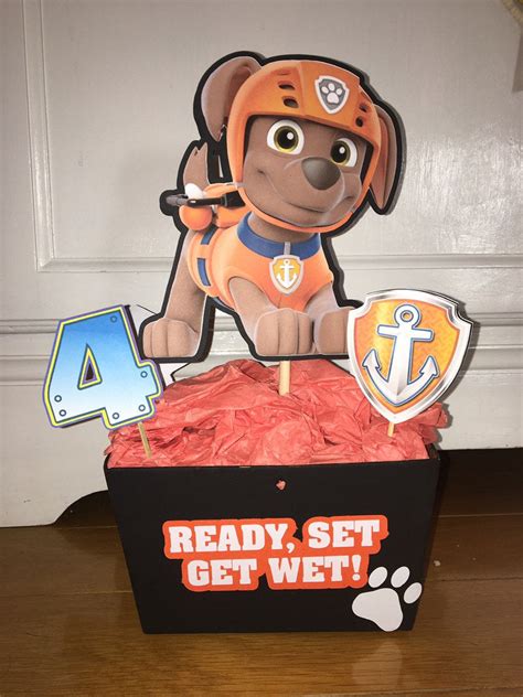 Paw Patrol Centerpieces Chase Party Decor Marshall Birthday Rubb