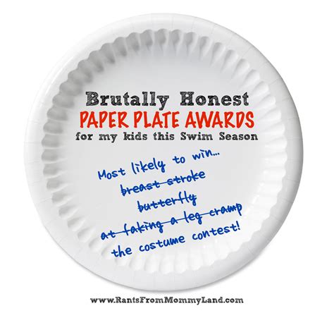Rants From Mommyland Brutally Honest Paper Plate Awards For This Swim