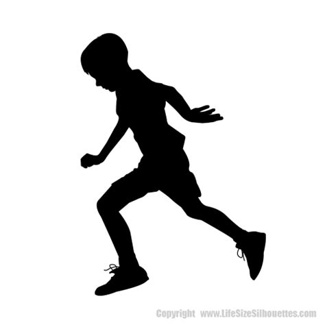 Life Size Boy Running Silhouette Decal Childrens Decor
